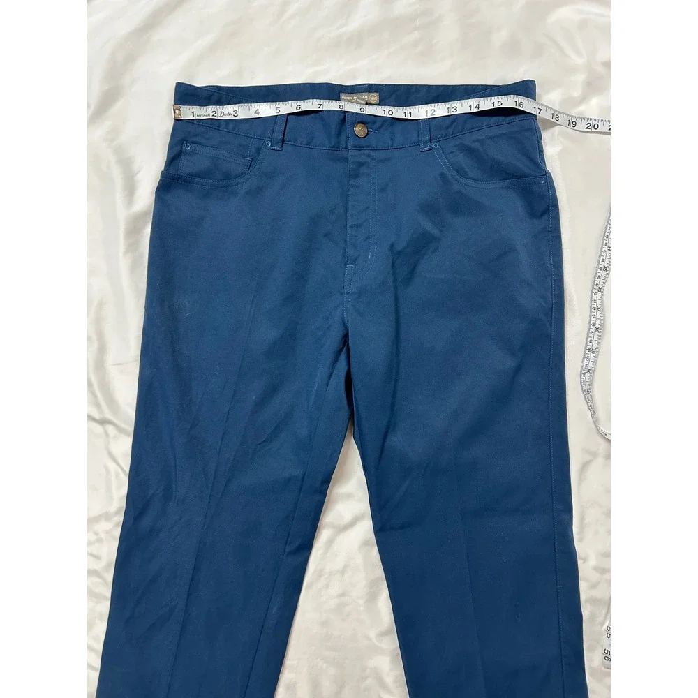 Peter Millar Crown Sport eb66 Performance Pants Navy Blue 34x30 Mens Golf Chino